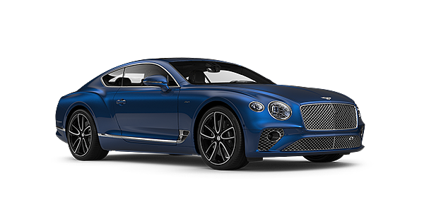 Bentley Jakarta Bentley GT Azure coupe in Sequin Blue paint front 34